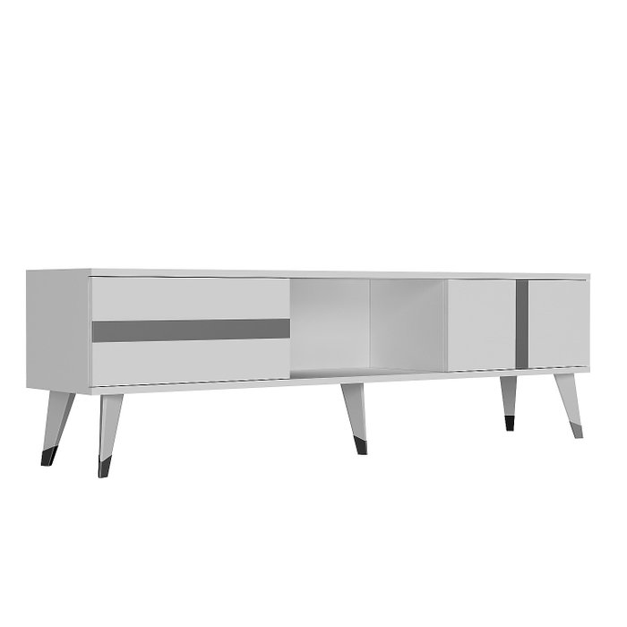 Hanah Home Vania Soporte de TV Blanco y Plata
